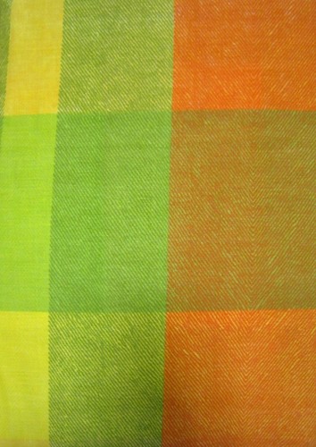 Double bed chevron check lemon - double,