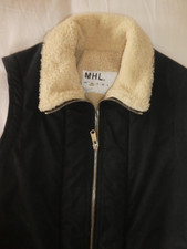 Margaret Howell XS zip front black gilet, fleece lining and collar trim, NWOT