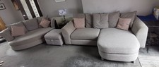 Dfs Grey L Shaped sofa with large Cuddle sofa  and pouffee