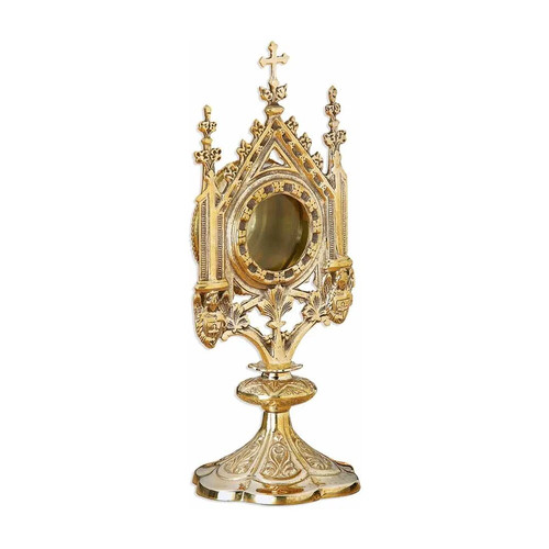 5in brass reliquary - brass, cross