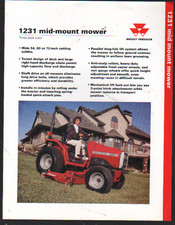 Massey Ferguson "1231" Mid-Mount Lawn Mower Brochure Leaflet