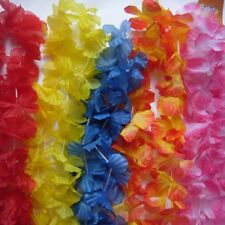 48 Garlands  Flower Lei, tropical  Hawalian party Fancy Dress 11 Colours