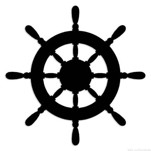 Ship wheel helm decal - ship's,