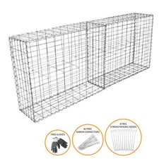 Gabion Baskets Wall Outdoor Cages Stone Wire Mesh Planter 100 x 95 x 30cm
