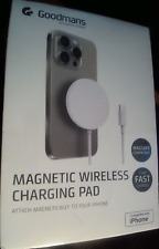 Goodmans : Magnetic Wireless Charging Pad. White. Magsafe Compatible Phones. 2m.