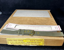 WW2 SURPLUS Never Issued US Military Wristwatch XL Band 16mm 5/8" Gold B1FLG