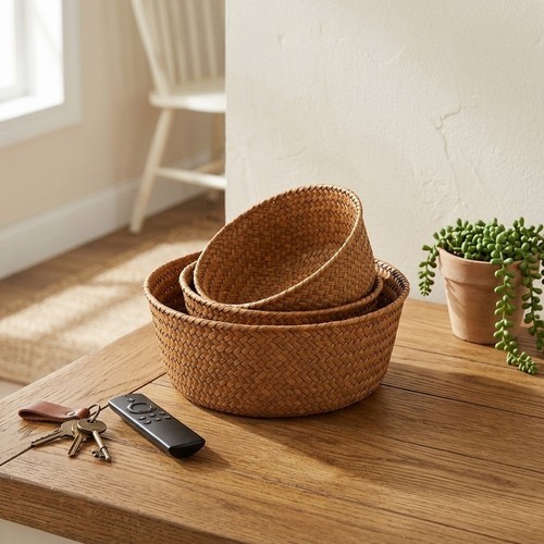 Seagrass round storage basket - seagrass,