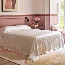 GINGERLILY SILK SOLID QUEEN DUVET COVER IVORY SILK LUXURY