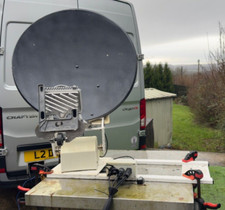 Motorised ka satellite dish with pro modem roof mounting 
