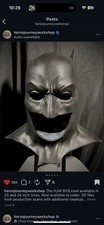 Batman Cowl Mask Urthane Rubber, 23-24 inch Head Size, Cosplay BvS