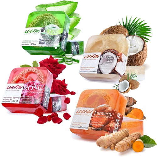 Natural loofah soap - soap, bar