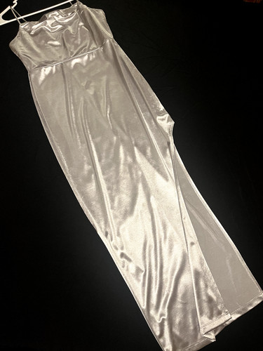 Long silver colored dress red - silver,