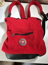 Vintage Red Fleece Sweater Shop Backpack Bag Drawstring Rucksack