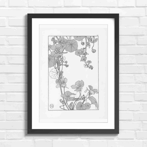 Art nouveau nasturtium - nouveau, vines