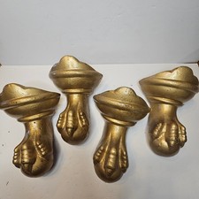 Antique Claw Foot Tub Legs Set of 4 Cast Iron Gold Finish Vtg Replacement Parts