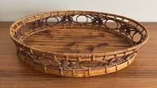 Vintage Tray Bamboo Rattan Wicker Mid Century Style Gallery Tray 39cm x 29cm