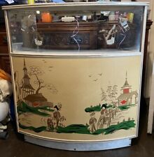 Vintage curved corner cocktail mini bar, with Japanese style picture 50’s 60’s 