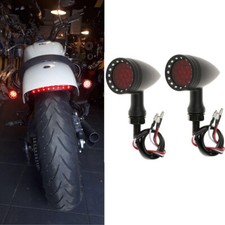 Motorcycle LED Bullet Brake Stop Running Turn Signal Tail Light For Bobber Cafe