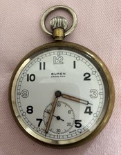 GSTP British Military Buren Grand Prix Jewelled Fob Watch In Working Order
