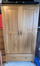 Solid Oak Double Wardrobe with