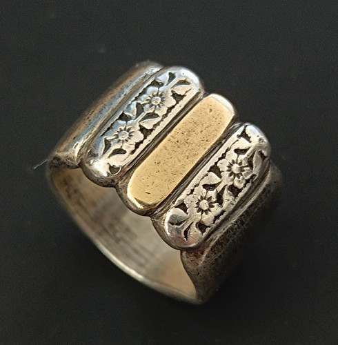 Wide silver band ring rolled - band,