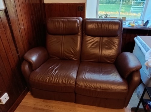 Dark brown double recliner