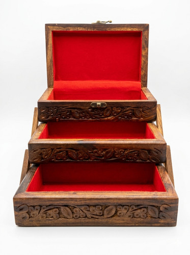 Wooden jewellery box - wooden,