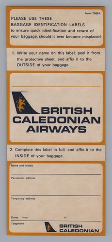 British caledonian baggage - british,
