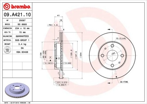 A421 brembo brake - 2x,