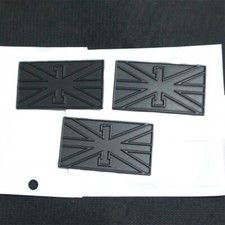 3x UK Flag Black Matte Metal