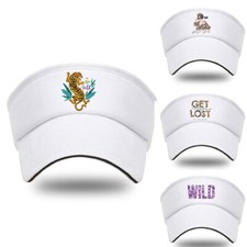 Classic Sun Visor Adjustable Sports Hat Tennis Golf Headband Cap Visor Cotton UK