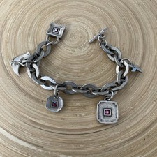 Danon Silver Tone Chunky Charm Bracelet