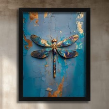Dragonfly Art Print Blue And