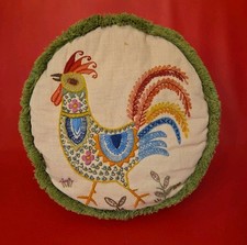 VTG Embroidered Pillow Rooster