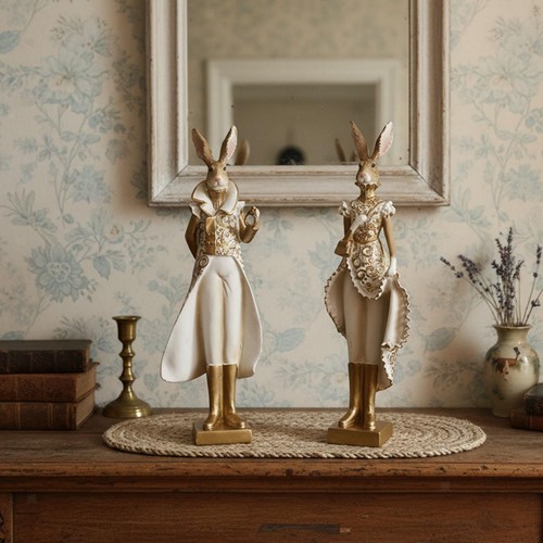 Resin bunny figurine rabbit - resin,