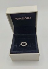 PANDORA Sterling Silver Be My Valentine Open Heart Ring Size 50 190861CZ BOXED