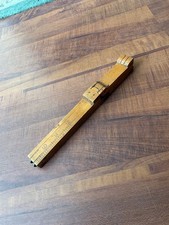 Vintage boxwood & brass folding foot measure rule .