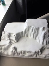 christmas village display platform, white glitter large