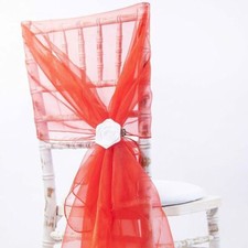 ORGANZA EX HIRE USED CHAIR HOODS/TIEBACK PACK OF 50 WEDDING EVENT VENUE DECOR 