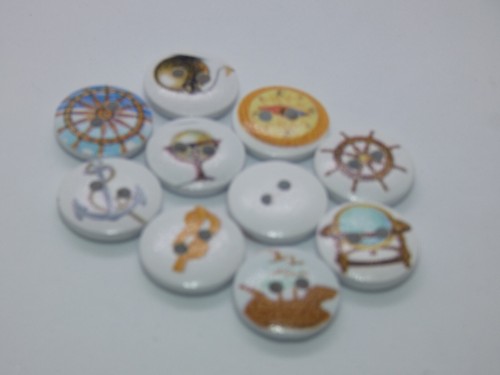 15mm round wood buttons - 15mm,