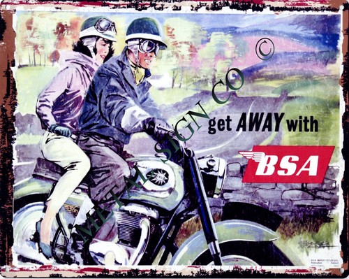 Bsa advert metal sign retro - advert,
