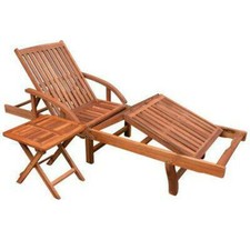 Wooden Sun Lounger Set Folding