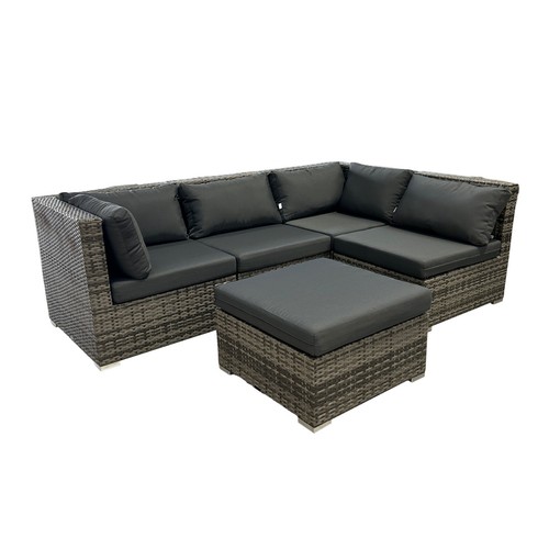 Grey rattan corner sofa - rattan,