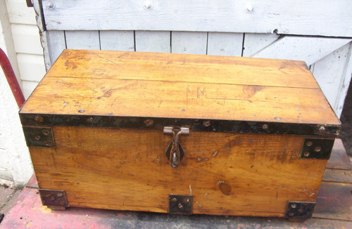 Vintage wooden tool chest box - vintage,