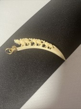Ivory Elephant Carved Pendant Tusk Shape