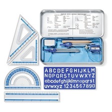 STAEDTLER 10 Piece Maths Geometry Ruler Squares Protractor School Set - NEW!