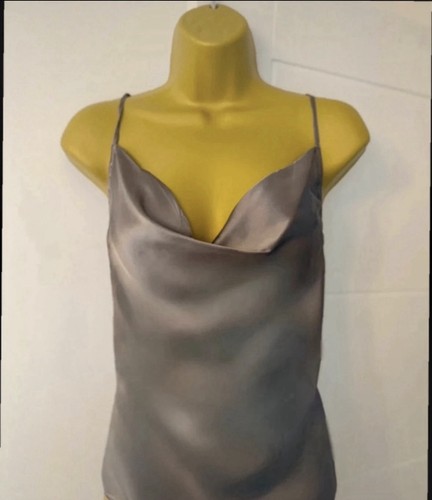 Cowl neckline silk grey