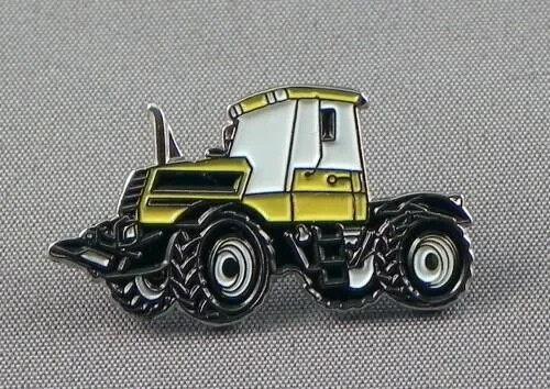 Yellow tractor pin badge - tractor,
