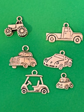 Tibetan Alloy Antique Silver Transport Charms Sports Car, Tractor, Buggy, Truck