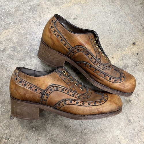 Chunky heel oxford wingtips - chunky,